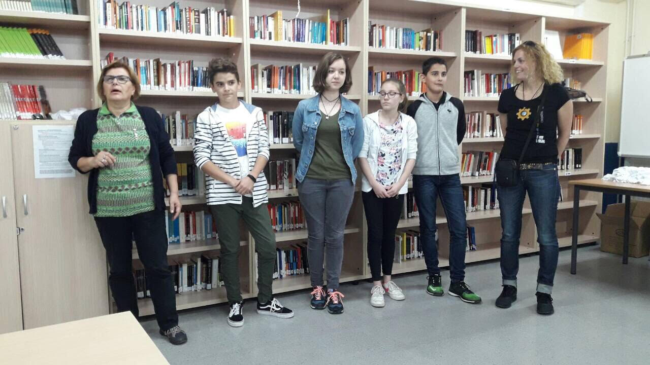 Welcome ceremony, IES Sabina Mora school library, Roldan - Murcia